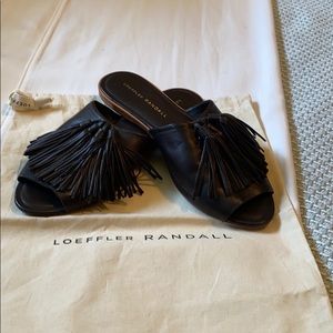 Loeffler Randall Fringe Kiki Slides